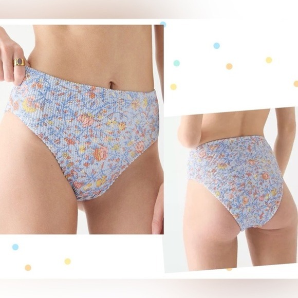 J. Crew Scrunchie High-Rise Bikini Bottom - Afternoon Floral,‎ Size 3X - Picture 1 of 8